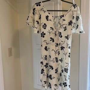 Off white with black flowers